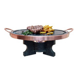 Fondue Carne 37 Cm Curado Pedra Sabão Chapa Com Fogareiro 