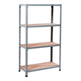 Estanteria Mega Rack 150x80x35 4 Estantes Sin Tornillos Color Gris