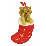 Adorno Navideño De Cachorro Yorkie  Santa's Little...