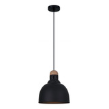 Lámpara Colgante 60 W Metal/madera Matt 2g Iluminación Color Negro