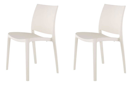 Silla Moderna Para Comedor Terraza De Polipropileno Set De 2