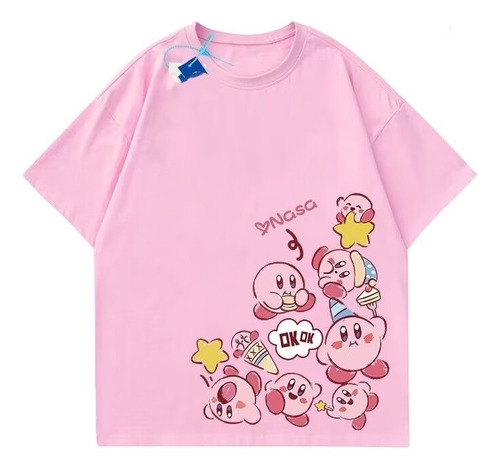 Camiseta De Algodón Cómoda Con Estampado Digital Kirby Star