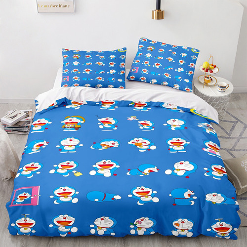 New Funda De Edredón Doraemon  Juego De Cama Infantil