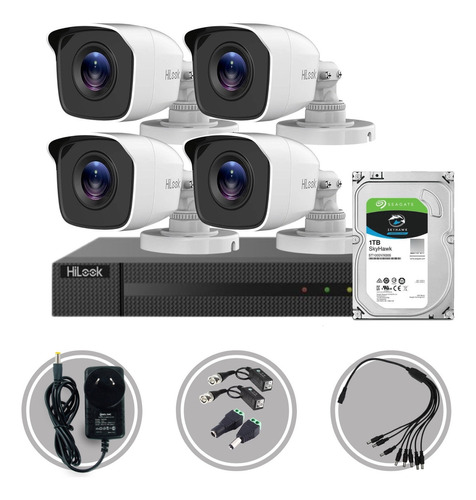 Kit Seguridad Hikvision Full Hd Dvr 4ch + 4 Camara 2mp + 1tb