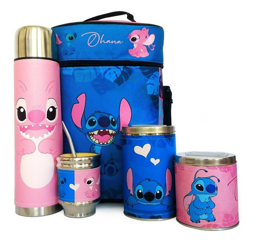 Equipo De Mate Completo Stitch Cuero Set Kit Matero