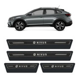 Kit 8 Peças Adesivo Soleira Porta Volks Nivus 2021 - Preto