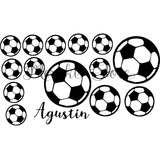 Sticker Personalizado Decorativo Adhesivo Pelotas Fútbol 