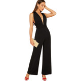 Entero Jumpsuit Mono Negro Fiesta Multi Manera Uso El 53