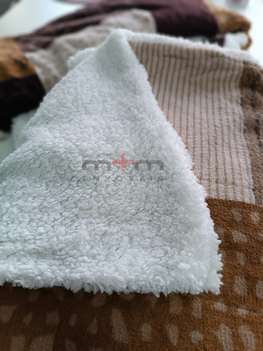 Cobertor Acoplado Manta Soft + Sherpa Macia Queen Estampas