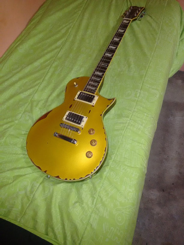 Guitarra Ltd Ec-256 Aged Vintage Gold Les Paul Permuto 