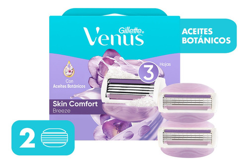 Pack 2 Cartuchos Repuestos De Afeitar Venus Breeze