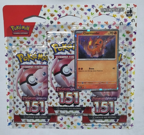 Blister Triplo Escarlate E Violeta 3.5 Charmander 19 Cartas 