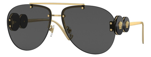 Versace Ve2250 100287 Square Shape Gold Black