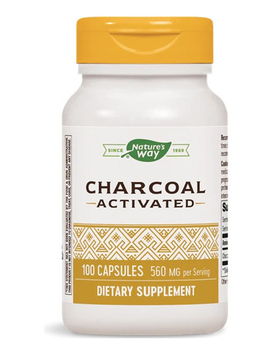 Nature's Way | Activated Charcoal | 280mg | 100 Capsules 