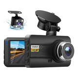 Cámara Para Automóvil Frontal Y Trasera Fhd 1080p Dash Cam 