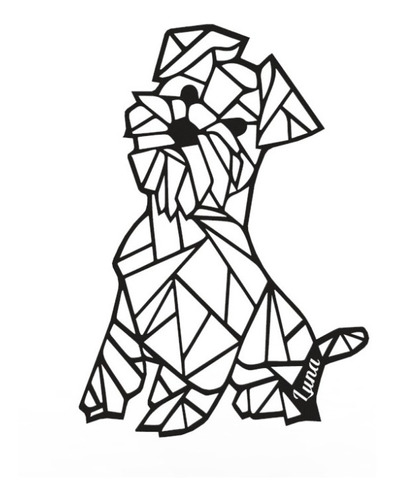 Decoración Para Pared Figura Geométrica Schnaucer Perro 