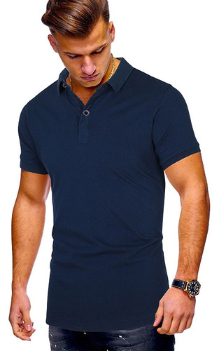 Playera Polo Hombre Slim Fit Manga Corta Moda Casual