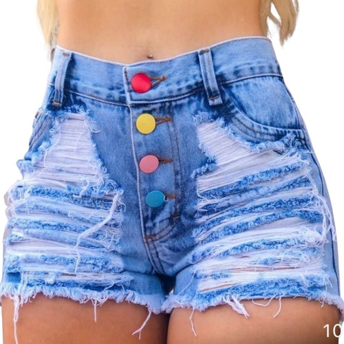 Short Jeans Feminino  Destroeyd Rasgado Bermuda Feminina