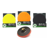 Kit Backing Plate + 3 Pads De Pulido 5 Pulgadas 3d Espuma