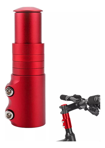Extensor Stem Para Elevar Manubrio Bicicleta 8cm Aluminio Color Rojo