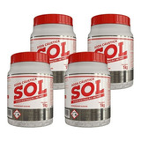 Kit Com 4 Sodas Sol Cáustica Para Desentupir Canos 1kg