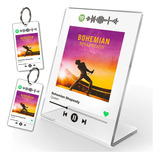 Placa Música Spotify Personalizada + 2 Chaveiros Presente