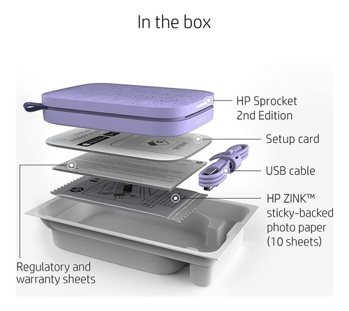 Hp Sprocket Portable 2x3 Instant Photo Printer (lilac) Print
