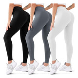 3 Piece Women High Waisted Leggings Tummy Control Yoga Pants