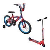 Bicicleta + Scooter Plegable R16 Spiderman Infantil Msi