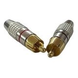 (10 Peças) Plug Rca Macho Metal Reforçado Hgd245 Verde 6mm