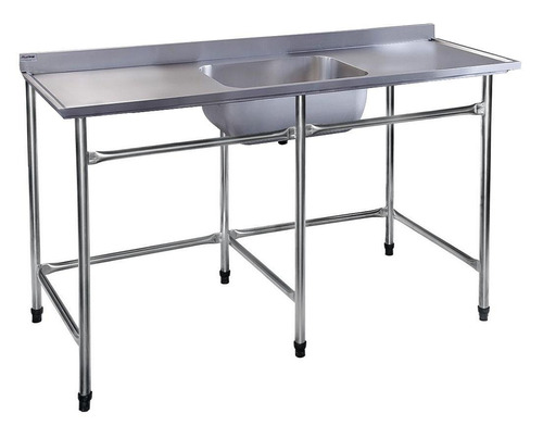 Mesa Com Cuba Contraventada Inox 304 Atual Inox Mc-c 1 Metro