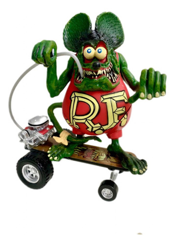 Boneco Rat Fink Ed Roth Big Daddy C/ Skate E Nota Fiscal Top