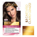 Tintura Permanente Excellence Creme De L´oreal X 5.1 Tono 5.1 Castaño Claro Ceniza