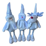 Pack 3 Monos Muñecos Navideños Piernas Largas Pascuero 65cm