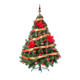 Arbol Navidad Montañes Deluxe 1.30mts Deco Rojo Cybermonday