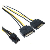 Cabo Adaptador Dual Sata P/ Pci-e 6 Pinos Placa De Vídeo