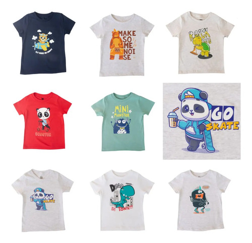 Paquete De 6 Playeras Para Niño O Niña Tallas Toddler