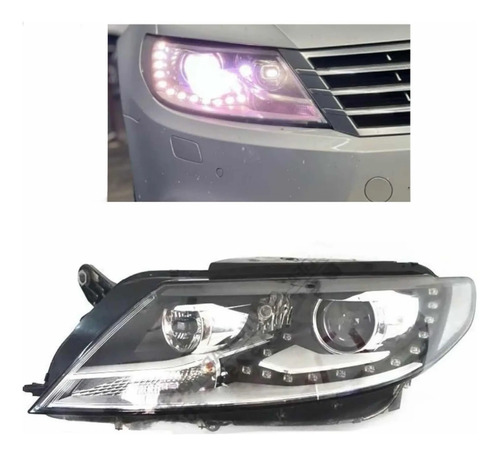 Faro Led Passat Cc 2012 Al 2017 Tira Luz Diurna Y Lupa Xenon