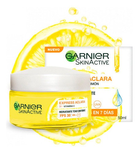 Crema Hidratante Garnier Express Fps30 Vitamina C Aclarante