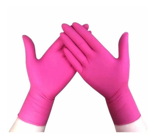 Guantes De Nitrilo Rosado Pink 100 Unidades (50 Pares)