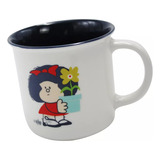 Taza Grande Para Cafe Diseño Mafalda Frases Porcelana 350 Ml Color Blanco