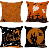 Fundas De Almohada De Halloween 4 Piezas, 18x18 Vintage...