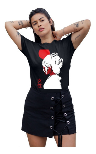 Camisas Baratas Dama De Samurai Con Letras Con Cosas De Clee