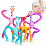 Kit 4 Girafas Pop It Tubo Estica E Gruda Montessori Melnan