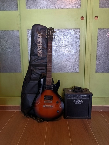Guitarra Eléctrica Cort Cr50 Y Amplificador Peavey Backstage