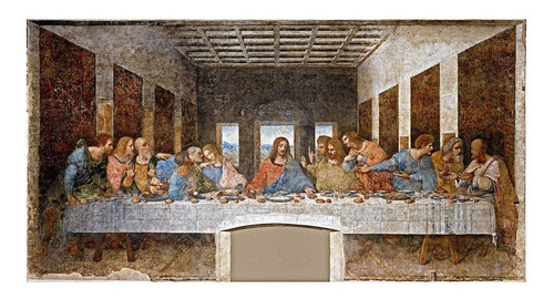 Cuadro Davinci Última Cena Técnica Mixta Lienzo 95x50cm Arte