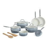 Bateria De Cocina La Mujer Pionera 12 Piezas Gris Elegante