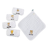Pack 5 Sheets Of Pure Cotton Square Towels With Baby Towels
