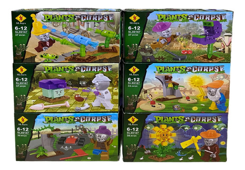 Set Plantas V/s Zombie | Bloques De 6 Figuras 