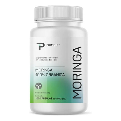 Moringa orgánica y libre de transgénicos Primetech 100 Cápsulas 500 Mg alta en proteína, potente antiinflamatorio con todos los aminoácidos esenciales, vitaminas y minerales importantes para la salud | Envío gratis